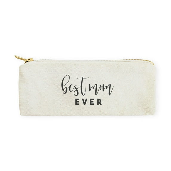 Best Mom Ever Cotton Canvas Pencil Case and Travel Pouch