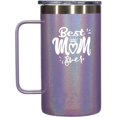 thumbnail image 1 of Best Mom Ever Gift - Ezprogear 24 oz Stainless Steel Coffee Mug for Mom Birthday Insulated Beer Tumbler with Handle and Lid (Glitter Violet), 1 of 6