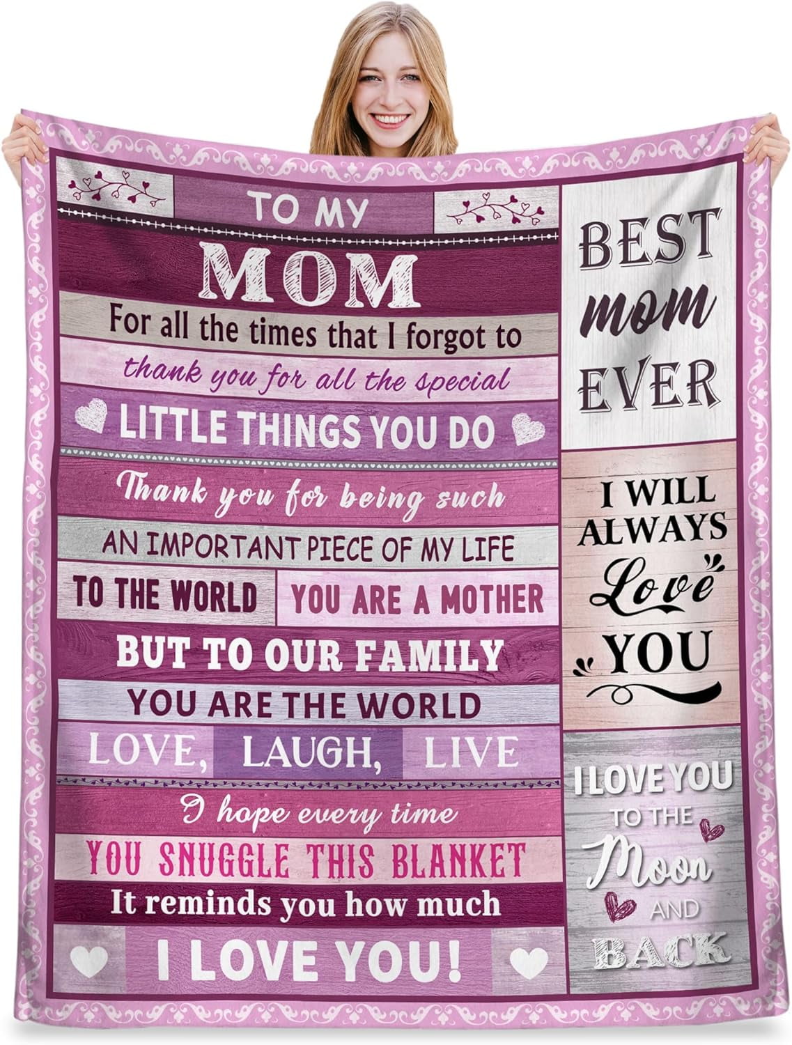 Best Mom Ever Gifts, Gifts for Mom from Daughter Son, Mom Birthday Gifts from Kids, to My Mom