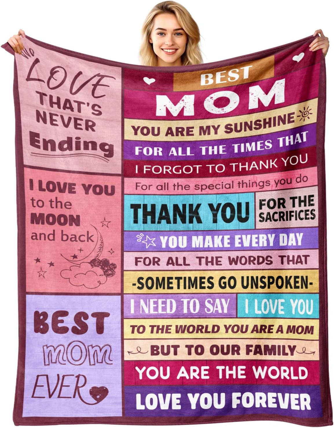 Best Mom Ever Gifts to My MOM Blanket Gifts for Mom Birthday Gifts for ...