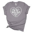 thumbnail image 1 of Best Mom Ever Heart Mother's Day Women's Short Sleeve T-shirt Graphic Tee-Charcoal Blue-6xl, 1 of 4