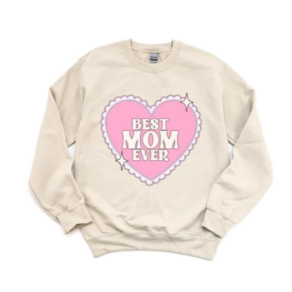 Best Mom Ever Heart Sweet Mother's Day Gift Loving Design Love Mom Sweatshirt, for men & women, up to size 5XL