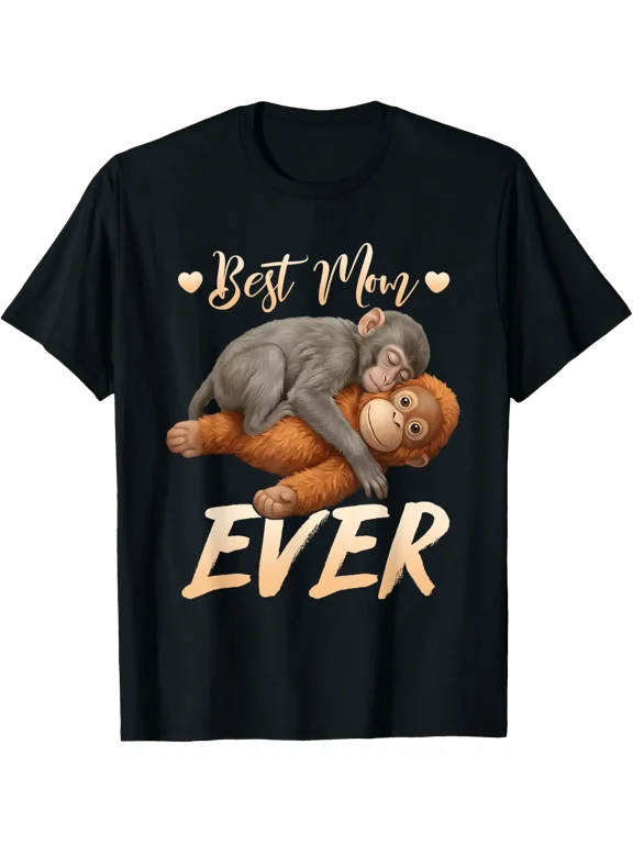 Best Mom Ever Monkey Fist Bump T Shirt Size S-5XL