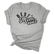 Best Mom Ever Mothers Day Womens Short Sleeve T-shirt Graphic Tee-Sports Grey-xxl