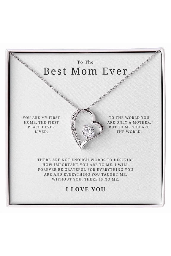 Best Mom Ever Necklace Forever Love Necklace Standard Box