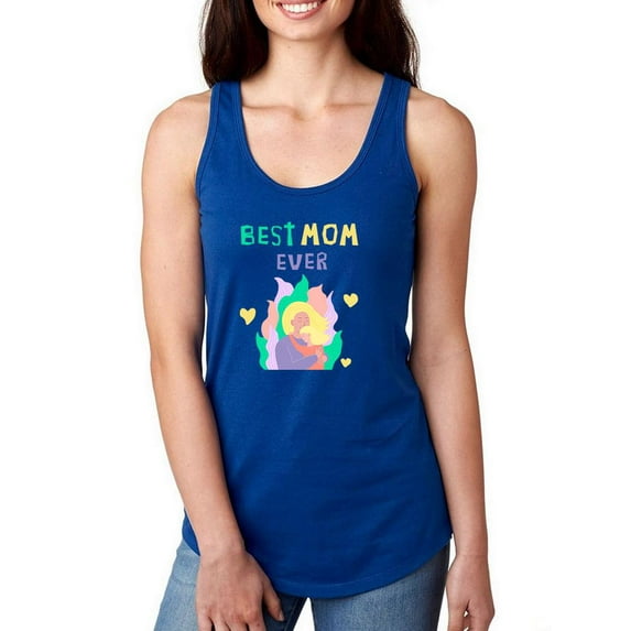 Best Mom Ever Pastel Color Racerback Tank Women -Image by Shutterstock, Female Medium