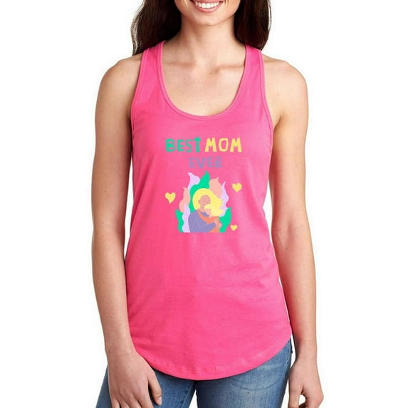 Best Mom Ever Pastel Color Racerback Tank Women -Image by Shutterstock, Female XX-Large