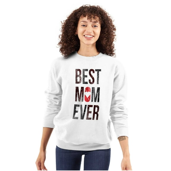 Best Mom Ever Present for Mother Women Plus Size Crewneck Sweatshirt Brisco Brands 2X