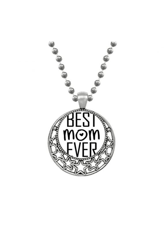 Best Mom Ever Quote Mother's Day Necklaces Pendant Retro Moon Stars Jewelry