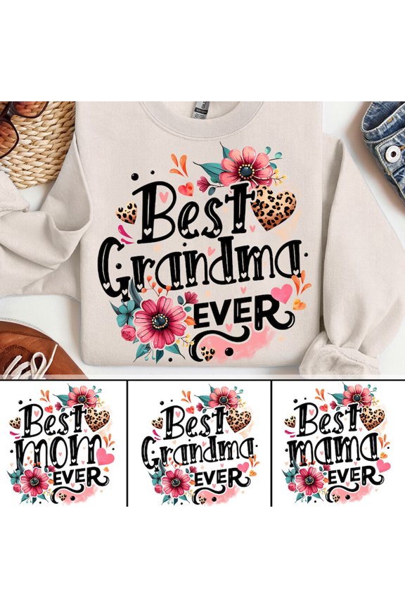 Best Mom Ever Retro Boho Mama Floral Mama Watercolor Mom Flowers Mothers Day Bundle Grandm