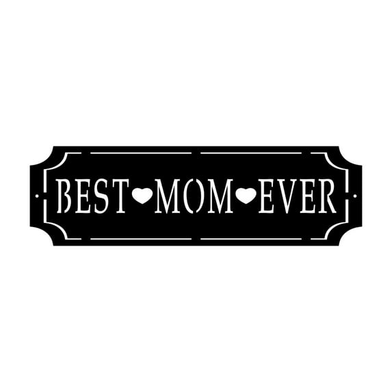 Best Mom Ever Sign, Heartwarming Mothers Gift, Rustic Wall Decor, USA Made (36"Wx11"H, Copper)