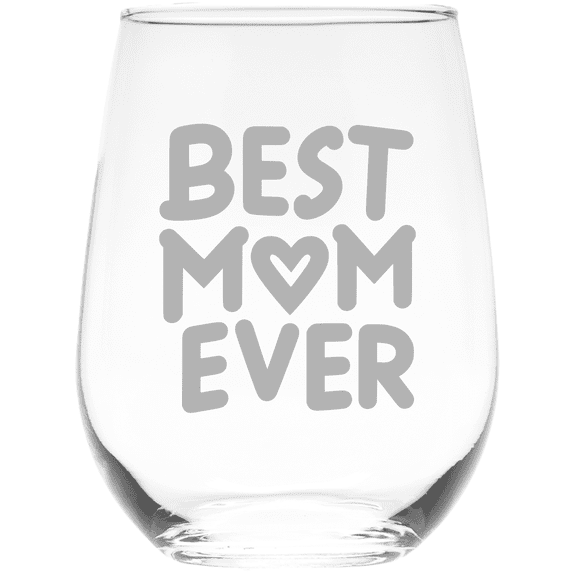 C&M Personal Gifts Best Mom Ever 17 oz.  Stemless Wine Glass