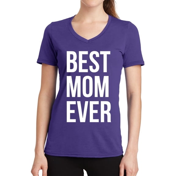 Best Mom Ever White Print Womens T-Shirt Purple (XL)