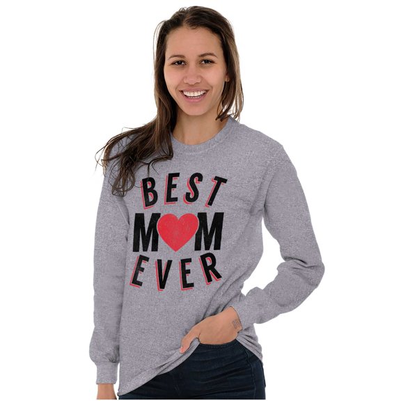 Best Mom Ever Worlds Mothers Day Love Women Plus Size Long Sleeve Graphic Tee Brisco Brands 3X