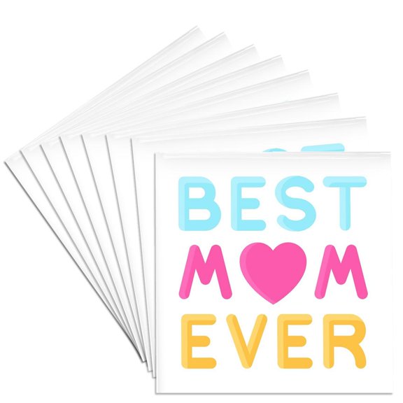 3drose, Best Mom Ever, Set of 8 Ceramic Tile Coasters