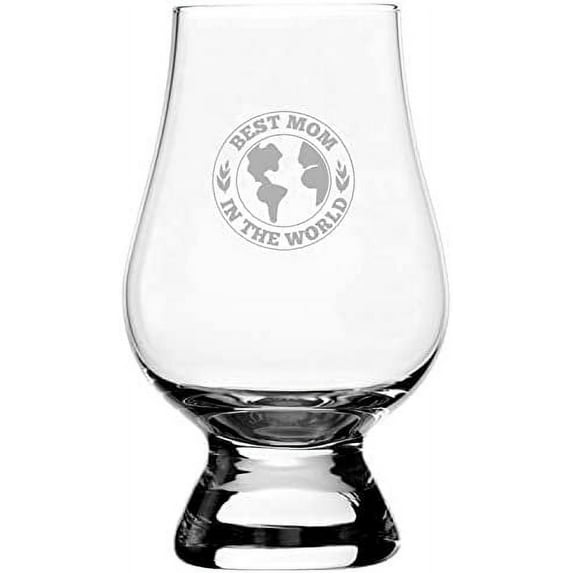 Best Mom In The World Mother's Day Etched 6.5oz Glencairn Whisky Glass
