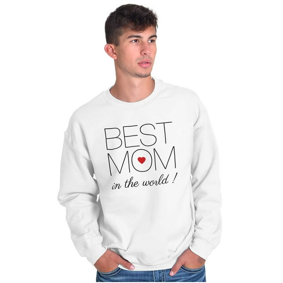 Best Mom In the World Love Heart Unisex Plus Fleece Graphic Sweatshirt Brisco Brands 3X
