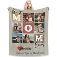 thumbnail image 1 of Best Mom Photo Custom Blankets With Photos And Name, Mom Christmas Photo Gift, Personalized Mom Birthday Gifts, We Love You Mom Blanket, 1 of 6