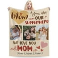 thumbnail image 1 of Best Mom Photo Custom Blankets With Photos And Name, Mom Christmas Photo Gift, Personalized Mom Birthday Gifts, We Love You Mom Blanket, 1 of 6
