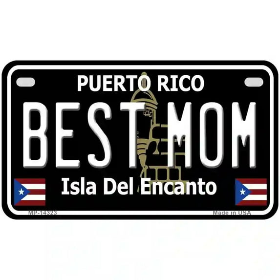 Best Mom Puerto Rico Black Novelty Metal License Plate 7" x 4" Motorcycle