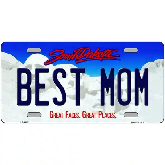 Best Mom South Dakota Metal Novelty License Plate 12" x 6" Automotive