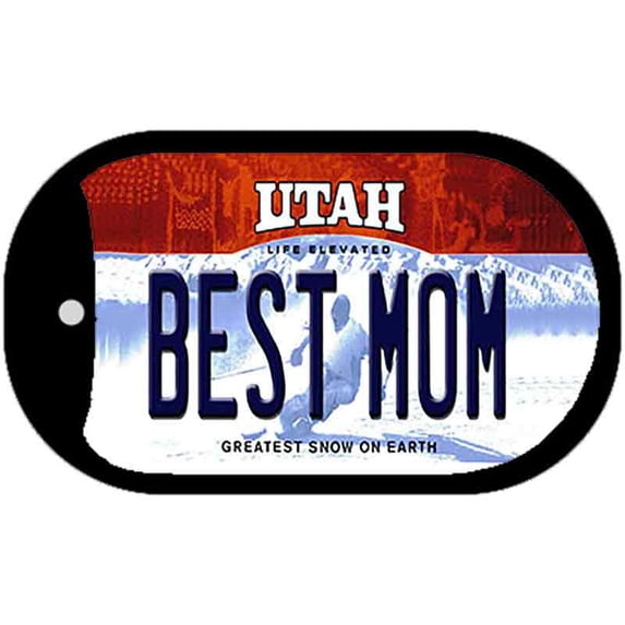 Best Mom Utah Novelty Metal Dog Tag Necklace DT-10224 2" x 1" Dog Tag (DT)