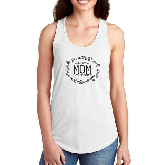 Best Mom Vintage Lacey Nature Racerback Tank Women -Image by Shutterstock, Female Medium