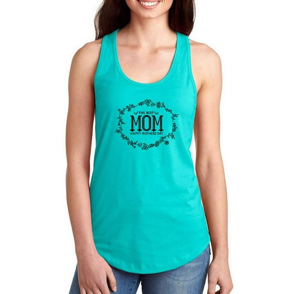 Best Mom Vintage Lacey Nature Racerback Tank Women -Image by Shutterstock, Female Medium