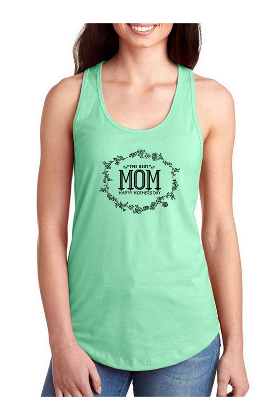 Best Mom Vintage Lacey Nature Racerback Tank Women -Image by Shutterstock, Female Small