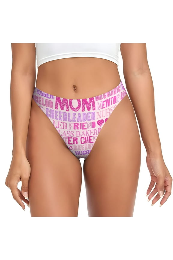 Best Mom ever Thongs for Women - No Show Seamless Womens Thongs Underwear, Stretch G String Thongs for Women, Ladies Breathable Sexy Thong Bikini Panties Briefs