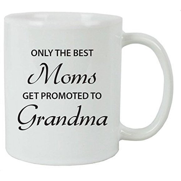 Only the Best Moms Get Promoted to Grandma 11 oz White Ceramic Coffee Mug with FREE Gift Box - Great Gift for Mothers's Day Birthday or Christmas Gift for Mom Grandma Wife
