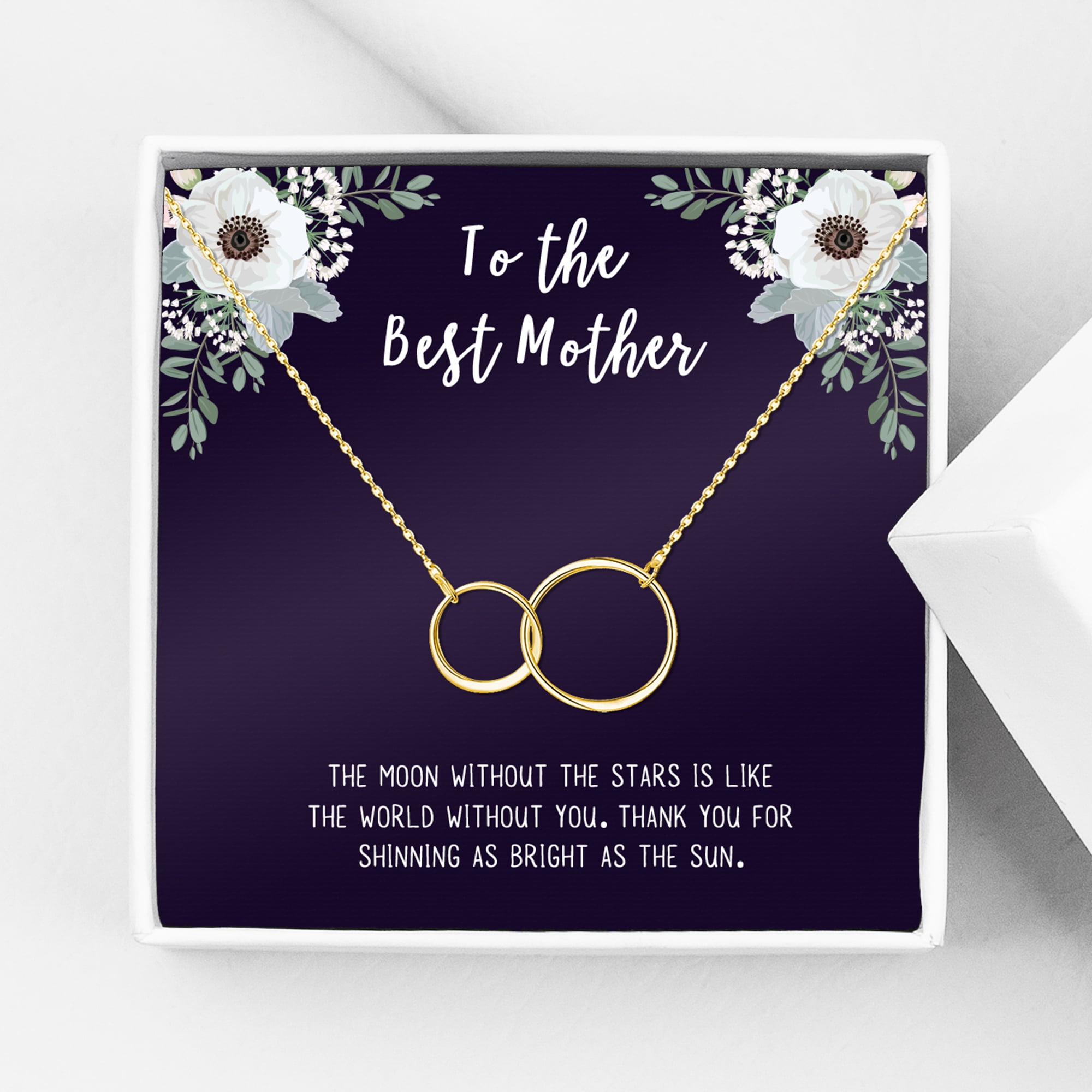 To The Best Mother Mother's Day Gift, Gift for Her, Gift for Her, Mother's Day Jewelry with Card, Card and Necklace Set for Mother's Day, Gift for Mom [Gold Infinity, No-Personalized Card]