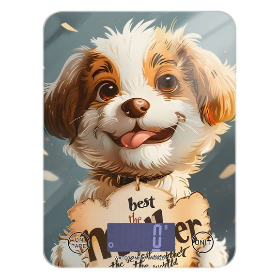 Best Mother Puppy Dog Food Scale Digital Kitchen Scale Waterproof Tempered Glass Tare Function 11 lb for Baking Cooking Meal Prep