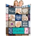 thumbnail image 1 of Best Mothers Day Birthday Gifts for Mom from Son Daughter, Custom Personalized Blanket with Photo Picture, Customized Unique Creative Valentine's Day Gift Throw Blankets Mom Wife Women Blankets, 1 of 5