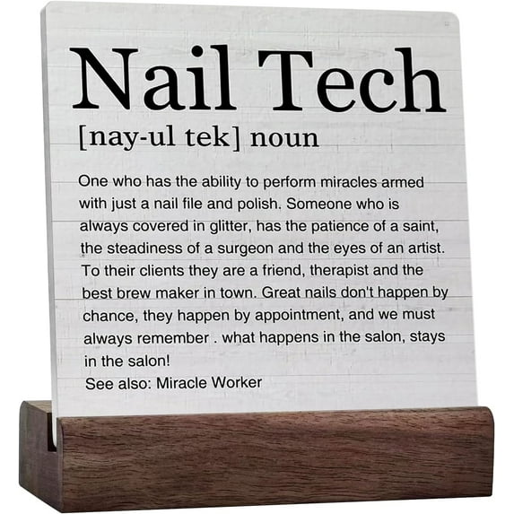 Best Nail Tech Gifts For Women Nail Tech Definition Art Ceramic Table Sign Decorative Sign Home Salon Decor For Desk Table Shelf