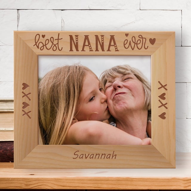 Best Nana Ever Personalized Wooden Frame10" x 8" Brown Horizontal