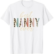 Best Nanny Ever Gifts Leopard Print Mothers Day T-Shirt