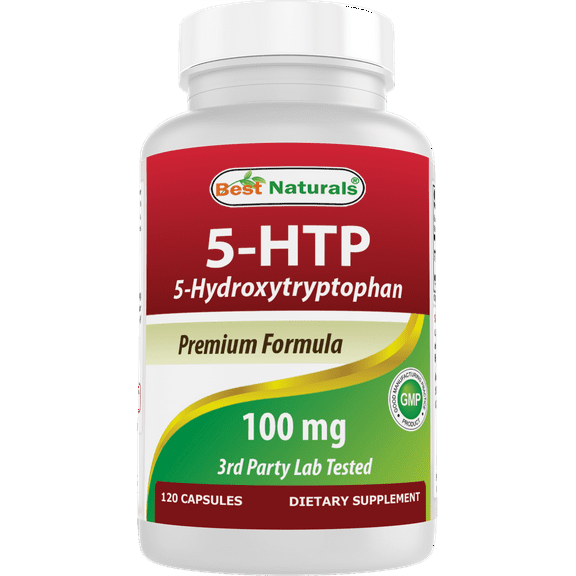 Best Naturals 5-HTP 100 mg Supplement Capsules, 120 Count