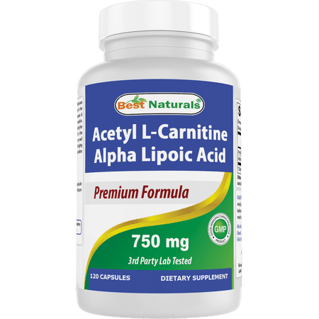 Best Naturals Acetyl L-Carnitine and Alpha Lipoic Acid 750 mg 120 Capsules