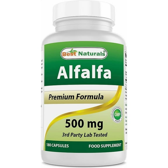 Best Naturals Alfalfa Green Super Food 500 mg 180 Capsules