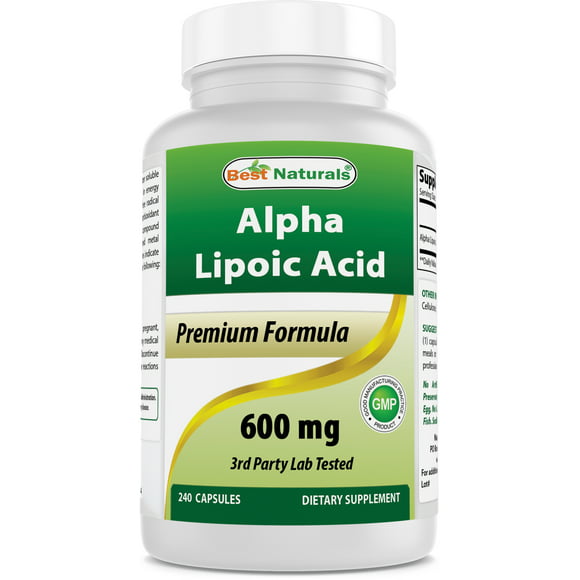 Best Naturals Alpha Lipoic Acid 600 mg 240 Capsules with Powerful Antioxidant