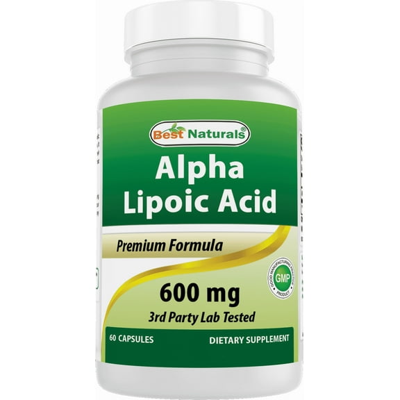 Best Naturals Alpha Lipoic Acid 600 mg 60 Capsules with Antioxidant