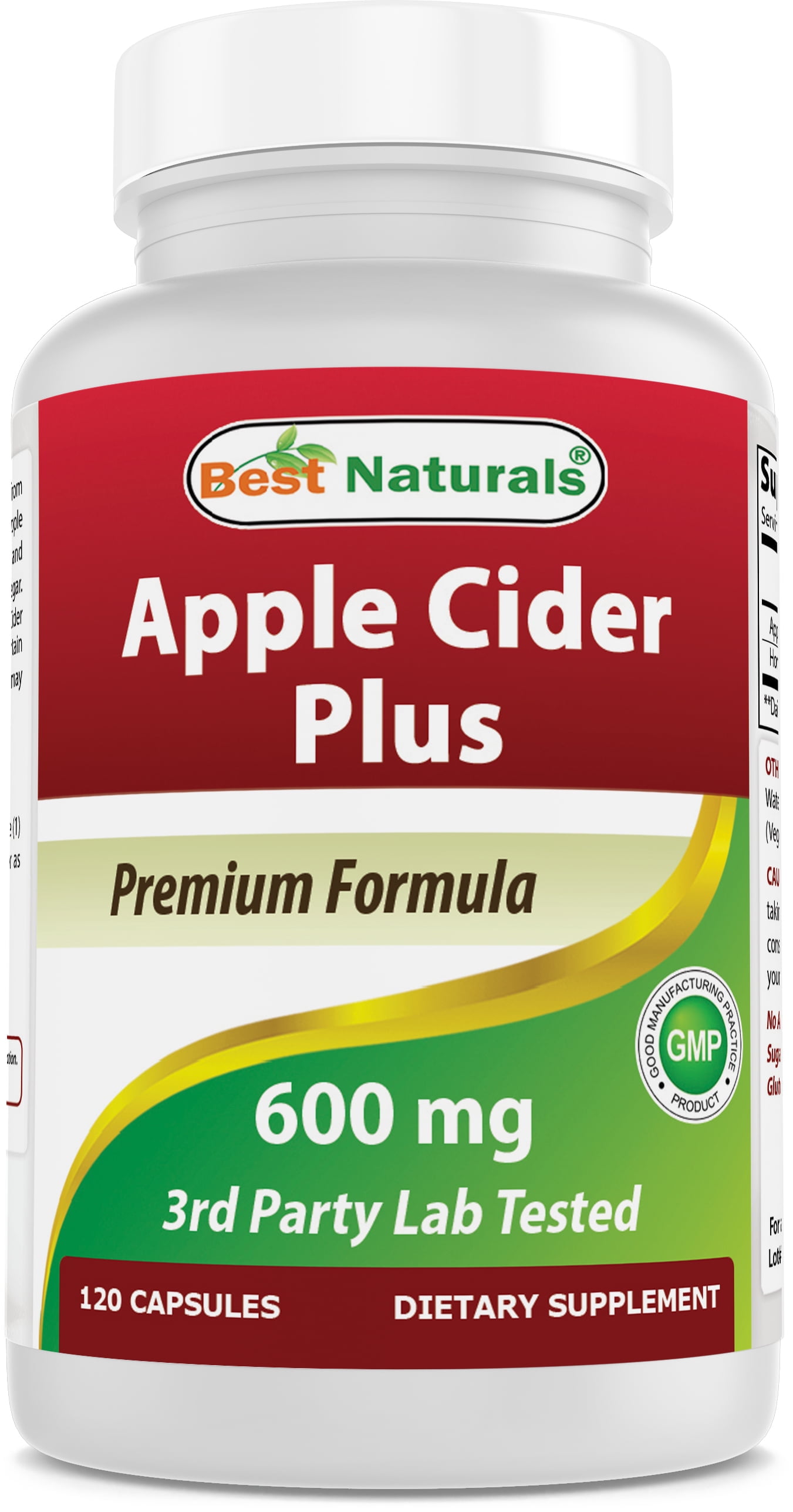 Best Naturals Apple Cider Vinegar 600 mg 120 Capsules - Supports Digestion and Circulation