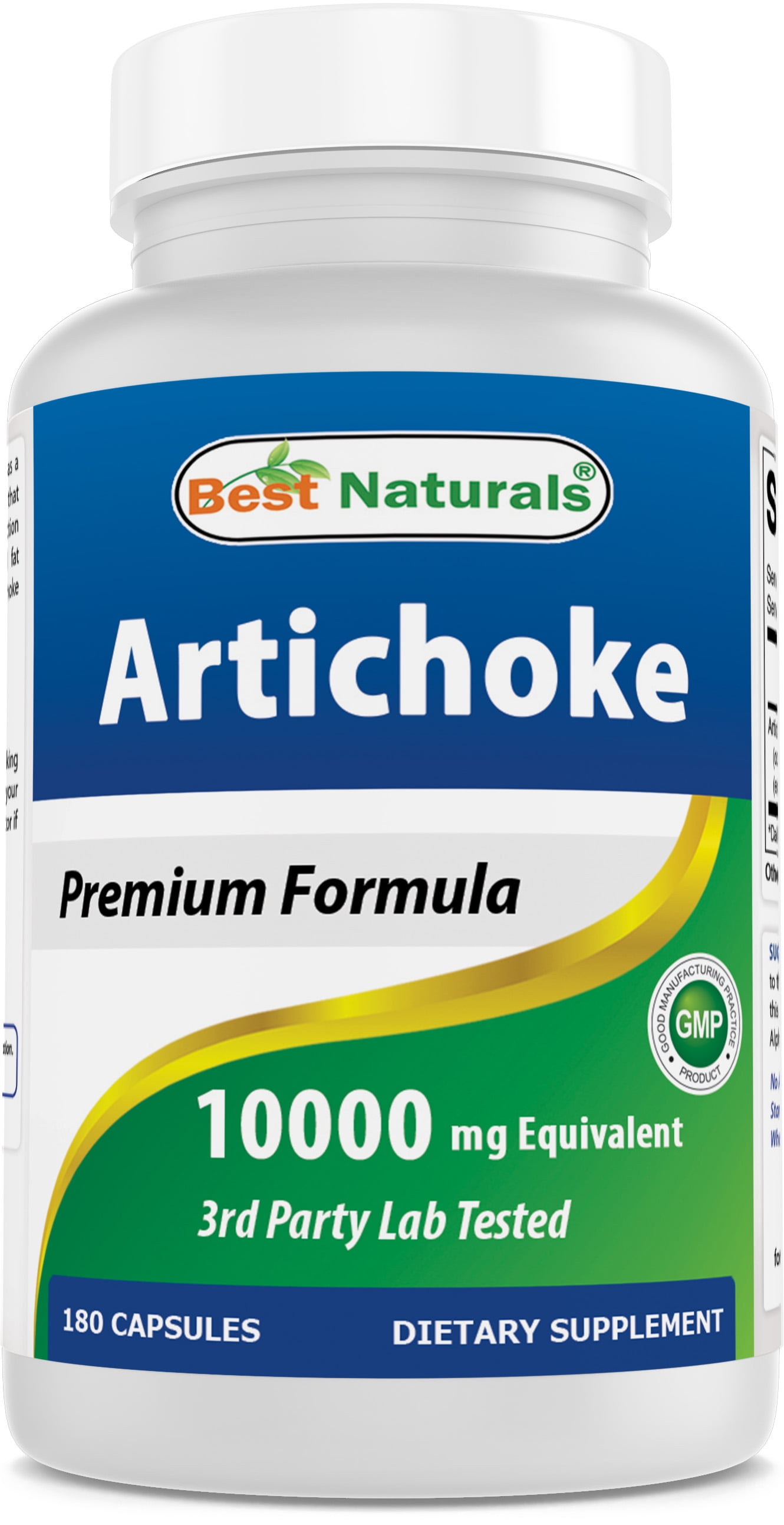 Best Naturals Artichoke Extract 500 mg 180 Capsules Standardized to Contain 5 Total