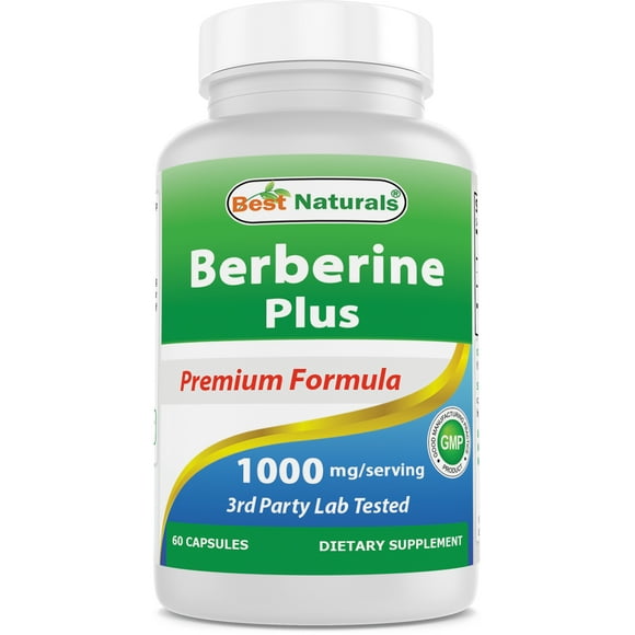 Best Naturals Berberine Plus 1000 mg per serving 60 Capsules | Berberine HCL Extract Helps Support Healthy Blood Sugar Levels, Digestion & Immunity (Total 60 Capsules)