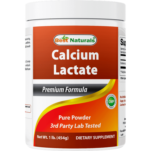 Best Naturals Calcium Lactate Pure Powder 1 Pound