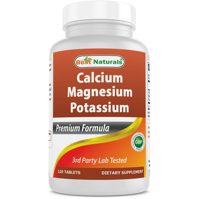 Best Naturals Pure Combo Calcium Magnesium Potassium Supplement 120 Tablets