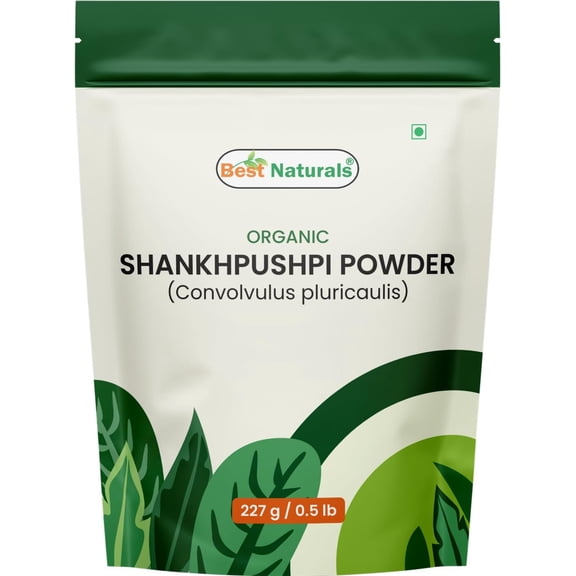 Best Naturals Certified USDA Organic Shankhpushpi Powder, 227 Gram, Gluten Free, GMO Free, Vegan