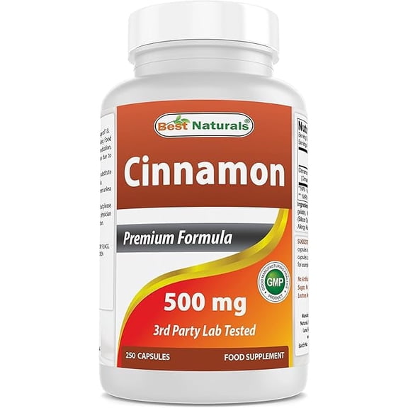 Best Naturals Cinnamon 500 mg 250 Capsules