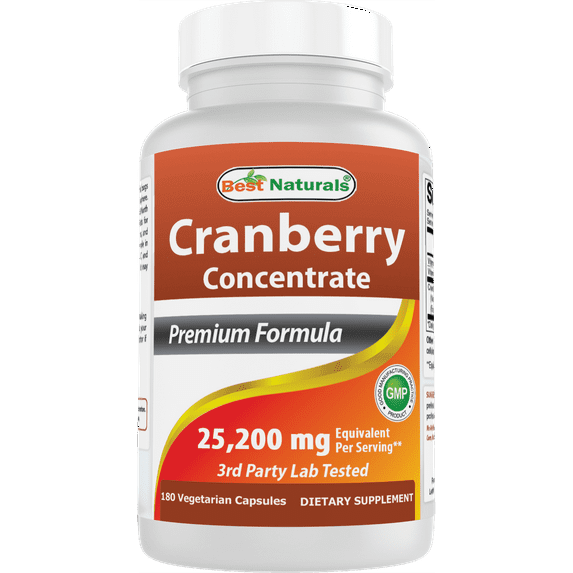Best Naturals Cranberry Concentrate 12600 mg 180 Vegetarian Capsules